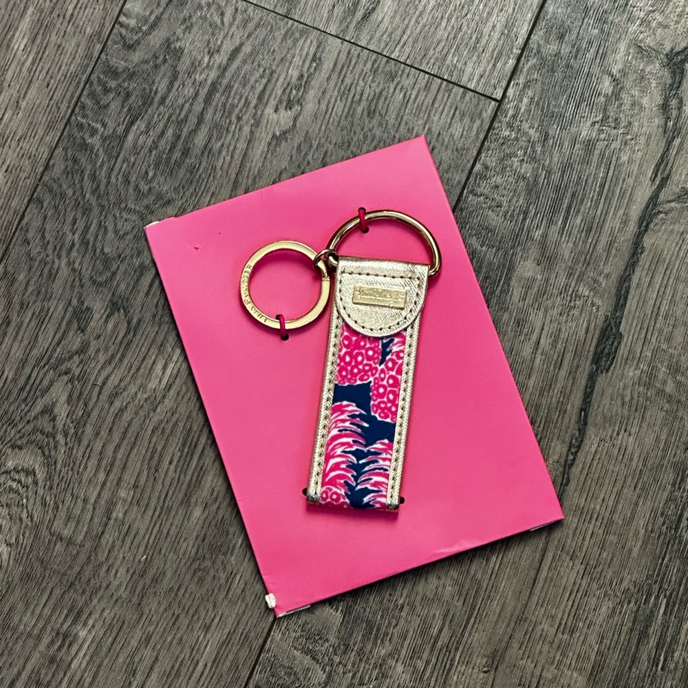 Lilly Pulitzer Pink and Gold Key Chain